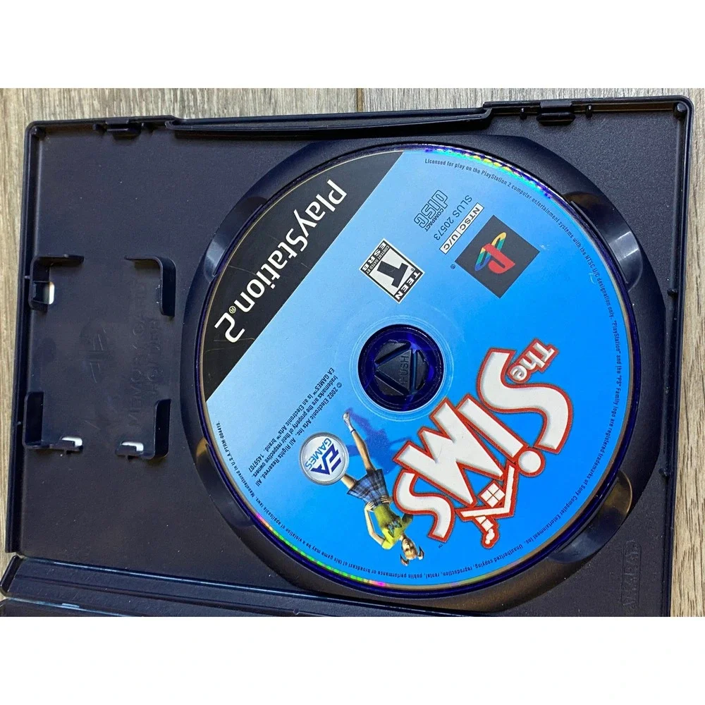 The Sims PlayStation 2 PS2 Game EA Games Maxis SLUS-20573 Blue Bottom Disc